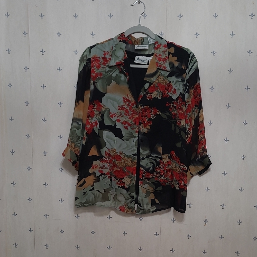 Floral Button-Up Blouse